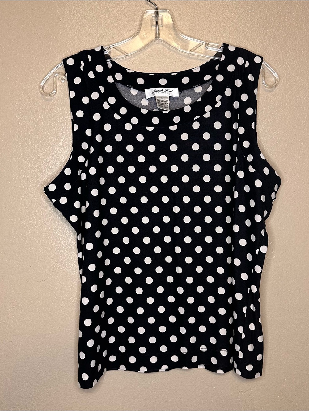 Judith Hart Polka Dot Sleeveless Tank Top - Black/White